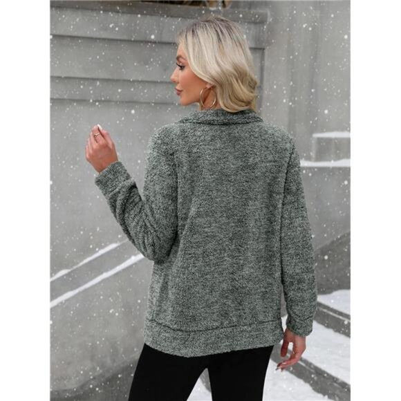 Women's Long Sleeve Full Zip Soft Warm Fleece Jacket - Picture 6 of 7